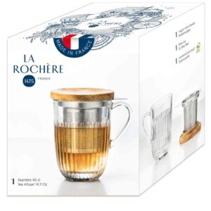 Кружка для заварки чая La Rochere Oussant с металл фильтром и дерев.крышкой 400 мл 13x9 см Posuda Vip