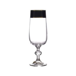 Набор бокалов для шампанского Bohemia Клаудия черн с зол 180 мл 58475 posuda Vip