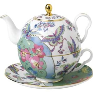 Набор чайник и чашка с блюдцем Wedgwood Бабочки и цветы 580 мл Посуда Vip