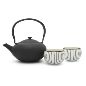 Набор для чая Bredemeijer Shanxi чайник заварочный 1 л с фильтром ручная работа черный и 2 пиалы Посуда Vip