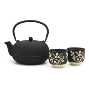 Набор для чая Bredemeijer Sichuan чайник заварочный 1 л с фильтром черный 2 пиалы Посуда Vip