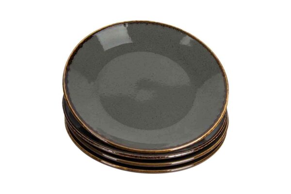 Набор обеденных тарелок Porland 24 см 4 пр тёмно-серый Posuda Vip