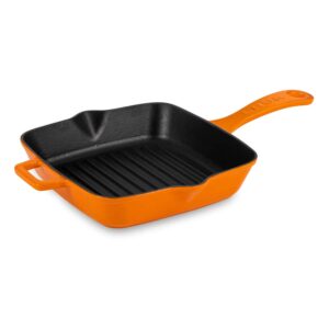 Сковорода-гриль квадратная Lava 20 см 1 л ручная работа оранжевая Посуда Vip