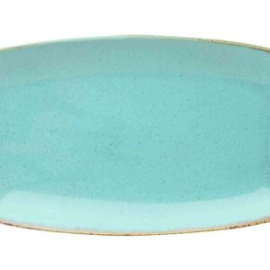 Тарелка прямоугольная Porland Seasons Turquoise 31x18 см бирюзовый Posuda Vip