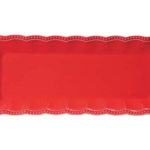 Блюдо прямоугольное с ручками Easy Life Elite красное 43х16 см posuda vip
