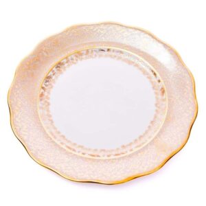 Набор глубоких тарелок Carlsbad Лист бежевый 24 см 6 шт posuda vip