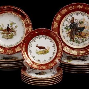 Набор тарелок Bavarian Porcelain Охота красная 18 шт posuda vip