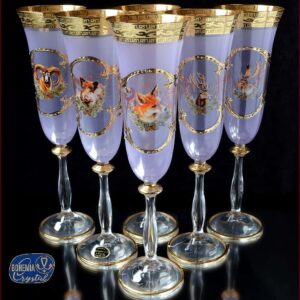 Фужеры для шампанского Bohemia Crystal Царская Охота Розовая posuda vip