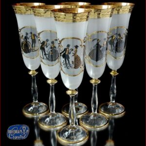 Фужеры для шампанского Bohemia Crystal Рококо Голд 1161 posuda vip