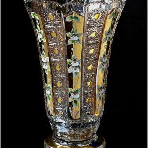 Ваза для цветов Bohemia Crystal Шахерезада Голд 26 см posuda vip