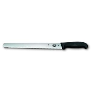 Нож для нарезки Victorinox Fibrox 36 см волнистое лезвие черная ручка posuda-vip