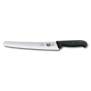 Нож кондитерский Victorinox Fibrox 26 см волнистое лезвие черная ручка posuda-vip