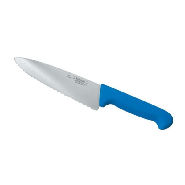 Нож поварской Pro-Line P L Proff Cuisine 25 см волнистое лезвие синяя ручка posuda-vip
