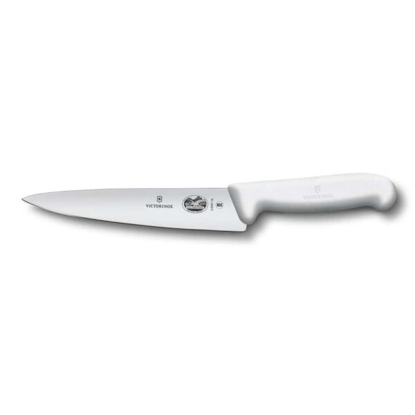 Нож поварской Victorinox Fibrox 25 см ручка белая posuda-vip