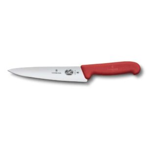 Нож поварской Victorinox Fibrox 25 см ручка красная posuda-vip