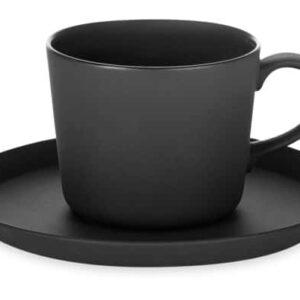 Чашка чайная с блюдцем Narumi 220 мл черная матовая posuda-vip