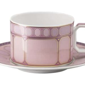 Чашка чайная с блюдцем Rosenthal Сваровски 260 мл розовая posuda-vip