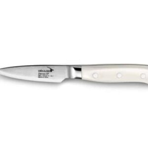 Нож для овощей Deglon Дамаск 67 кованый 9 см ручка белый пластик кориан posuda-vip