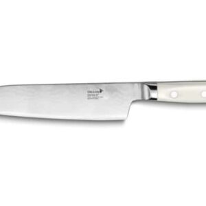 Нож японский Шеф Сантоку Deglon Дамаск 67 кованый 18 см ручка белый пластик кориан posuda-vip