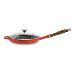 Сковорода с крышкой Lava 24 см 1.3 л деревянная ручка красная posuda-vip